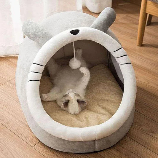 CozyTail™ Warm Pet Sleeping Cave – Cats & Small Dogs”